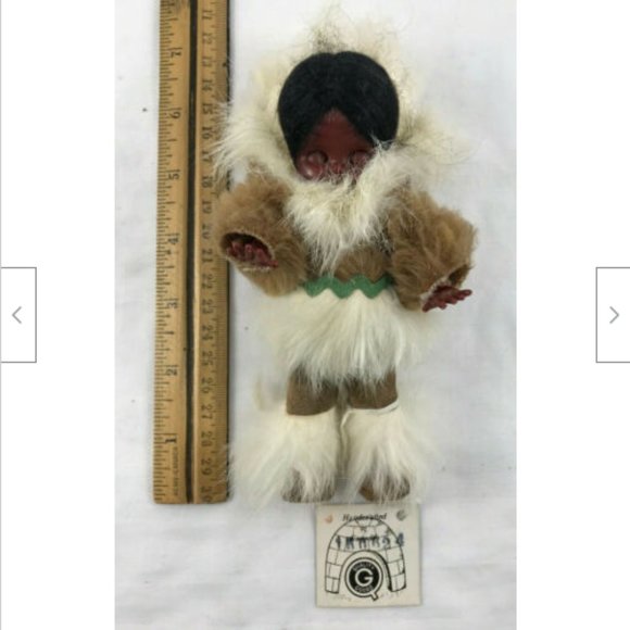 Vintage Eskimo Inuit 6" Doll with Tag Open Close Sleepy Eyes Made in Canada - Picture 2 of 4